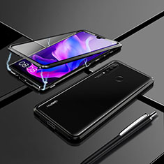 Luxury Aluminum Metal Frame Mirror Cover Case 360 Degrees T07 for Huawei P30 Lite New Edition Black