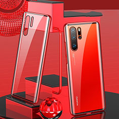 Luxury Aluminum Metal Frame Mirror Cover Case 360 Degrees T07 for Huawei P30 Pro New Edition Red