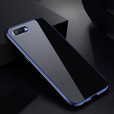 Luxury Aluminum Metal Frame Mirror Cover Case 360 Degrees T07 for Oppo K1 Blue