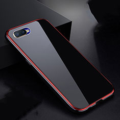 Luxury Aluminum Metal Frame Mirror Cover Case 360 Degrees T07 for Oppo R15X Red