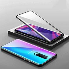 Luxury Aluminum Metal Frame Mirror Cover Case 360 Degrees T07 for Oppo R17 Pro Black