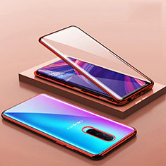 Luxury Aluminum Metal Frame Mirror Cover Case 360 Degrees T07 for Oppo R17 Pro Red
