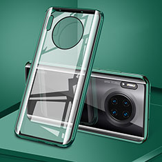 Luxury Aluminum Metal Frame Mirror Cover Case 360 Degrees T08 for Huawei Mate 30 Green