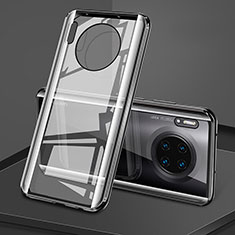 Luxury Aluminum Metal Frame Mirror Cover Case 360 Degrees T08 for Huawei Mate 30 Pro Black