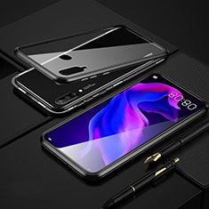 Luxury Aluminum Metal Frame Mirror Cover Case 360 Degrees T08 for Huawei P30 Lite New Edition Black