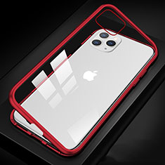 Luxury Aluminum Metal Frame Mirror Cover Case 360 Degrees T09 for Apple iPhone 11 Pro Max Red