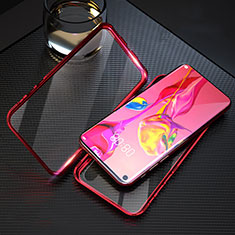 Luxury Aluminum Metal Frame Mirror Cover Case 360 Degrees T09 for Huawei Nova 5T Red