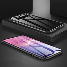 Luxury Aluminum Metal Frame Mirror Cover Case 360 Degrees T09 for Samsung Galaxy S10 Plus Black