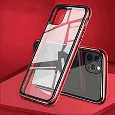 Luxury Aluminum Metal Frame Mirror Cover Case 360 Degrees T10 for Apple iPhone 11 Pro Red