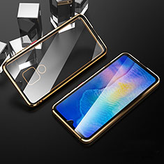 Luxury Aluminum Metal Frame Mirror Cover Case 360 Degrees T10 for Huawei Mate 20 Gold