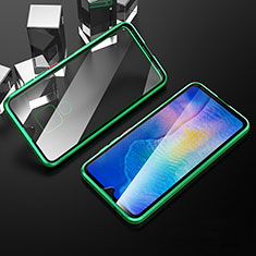 Luxury Aluminum Metal Frame Mirror Cover Case 360 Degrees T10 for Huawei Mate 20 Green