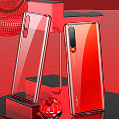 Luxury Aluminum Metal Frame Mirror Cover Case 360 Degrees T10 for Huawei P30 Red