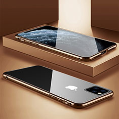 Luxury Aluminum Metal Frame Mirror Cover Case 360 Degrees T11 for Apple iPhone 11 Pro Max Gold