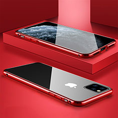 Luxury Aluminum Metal Frame Mirror Cover Case 360 Degrees T11 for Apple iPhone 11 Pro Red