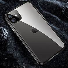Luxury Aluminum Metal Frame Mirror Cover Case 360 Degrees T12 for Apple iPhone 11 Pro Black