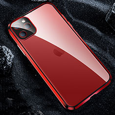 Luxury Aluminum Metal Frame Mirror Cover Case 360 Degrees T12 for Apple iPhone 11 Pro Max Red