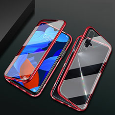 Luxury Aluminum Metal Frame Mirror Cover Case 360 Degrees T12 for Huawei Nova 5 Red