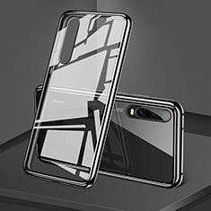 Luxury Aluminum Metal Frame Mirror Cover Case 360 Degrees T12 for Huawei P30 Black