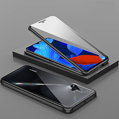 Luxury Aluminum Metal Frame Mirror Cover Case 360 Degrees T14 for Huawei Nova 5 Black