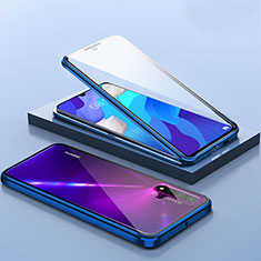 Luxury Aluminum Metal Frame Mirror Cover Case 360 Degrees T14 for Huawei Nova 5 Pro Blue