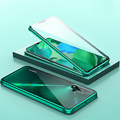 Luxury Aluminum Metal Frame Mirror Cover Case 360 Degrees T14 for Huawei Nova 5 Pro Green