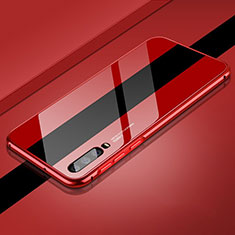 Luxury Aluminum Metal Frame Mirror Cover Case 360 Degrees T14 for Huawei P30 Red