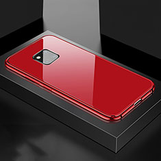 Luxury Aluminum Metal Frame Mirror Cover Case 360 Degrees T15 for Huawei Mate 20 Pro Red