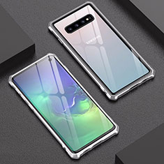 Luxury Aluminum Metal Frame Mirror Cover Case A01 for Samsung Galaxy S10 5G Silver