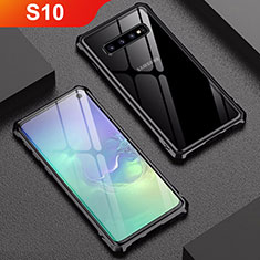 Luxury Aluminum Metal Frame Mirror Cover Case A01 for Samsung Galaxy S10 Black