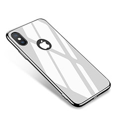Luxury Aluminum Metal Frame Mirror Cover Case for Apple iPhone Xs White