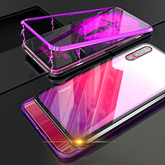 Luxury Aluminum Metal Frame Mirror Cover Case for Huawei Honor Magic 2 Purple