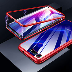 Luxury Aluminum Metal Frame Mirror Cover Case for Huawei Honor View 20 Red