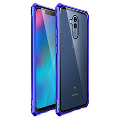 Luxury Aluminum Metal Frame Mirror Cover Case for Huawei Mate 20 Lite Blue