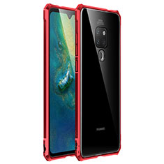 Luxury Aluminum Metal Frame Mirror Cover Case for Huawei Mate 20 Red