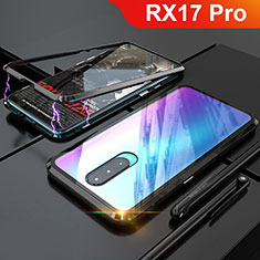 Luxury Aluminum Metal Frame Mirror Cover Case for Oppo RX17 Pro Black