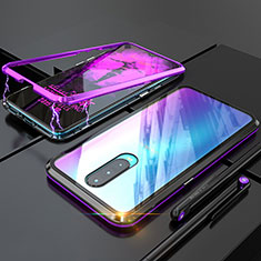 Luxury Aluminum Metal Frame Mirror Cover Case for Oppo RX17 Pro Purple