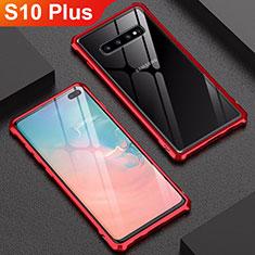 Luxury Aluminum Metal Frame Mirror Cover Case for Samsung Galaxy S10 Plus Red