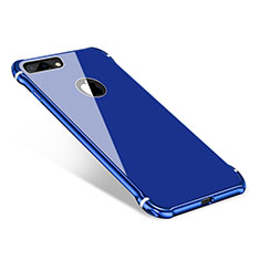 Luxury Aluminum Metal Frame Mirror Cover Case M01 for Apple iPhone 7 Plus Blue