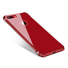 Luxury Aluminum Metal Frame Mirror Cover Case M01 for Apple iPhone 7 Plus Red