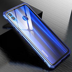 Luxury Aluminum Metal Frame Mirror Cover Case M01 for Huawei Honor V10 Lite Blue