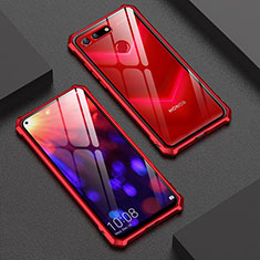 Luxury Aluminum Metal Frame Mirror Cover Case M01 for Huawei Honor V20 Red