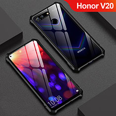 Luxury Aluminum Metal Frame Mirror Cover Case M01 for Huawei Honor View 20 Black