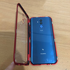 Luxury Aluminum Metal Frame Mirror Cover Case M01 for Huawei Mate 20 Lite Red