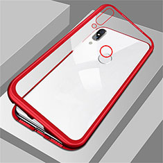 Luxury Aluminum Metal Frame Mirror Cover Case M01 for Huawei P Smart (2019) Red