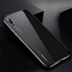 Luxury Aluminum Metal Frame Mirror Cover Case M01 for Huawei P20 Black