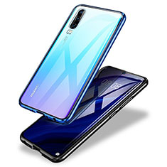 Luxury Aluminum Metal Frame Mirror Cover Case M01 for Huawei P30 Blue