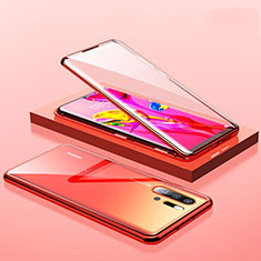 Luxury Aluminum Metal Frame Mirror Cover Case M01 for Huawei P30 Pro New Edition Red