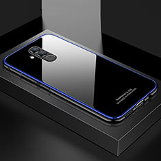 Luxury Aluminum Metal Frame Mirror Cover Case M02 for Huawei Mate 20 Lite Blue