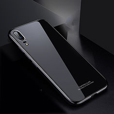 Luxury Aluminum Metal Frame Mirror Cover Case M02 for Huawei P20 Black