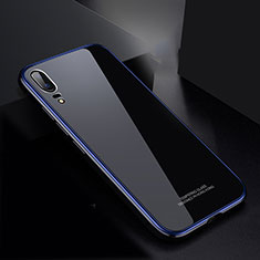 Luxury Aluminum Metal Frame Mirror Cover Case M02 for Huawei P20 Blue
